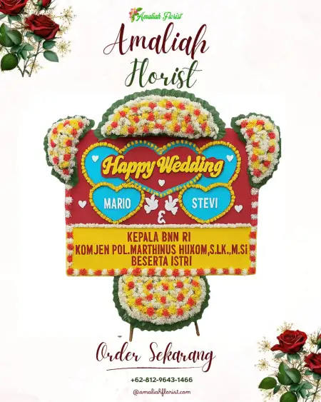 Papan Bunga Pernikahan Suka Maju